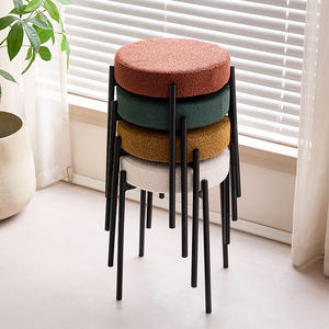 Moderner einfacher Samt-Einzelschuh-Wechsel hocker Home Dressing Round Sofa Fuß schemel Stapelbarer Mahlzeit hocker - Product Image 3