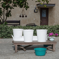Ensemble de jardinières d'herbes avec plateau Pots d'herbes en métal de jardin pour plantes d'intérieur Kit rond de jardin de cuisine Pots de plantes de rebord de fenêtre jardinière