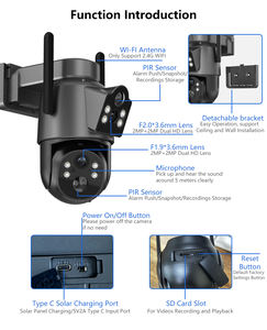 Cámara de Seguridad PTZ Inalámbrica Solar ICSEE con Doble Lente, Panel Solar de 7.7W, Batería de 7800mAh, 4MP, Alarma, CCTV para Granja - Product Image 2