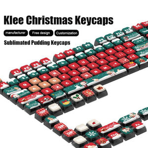 Klee Noël personnalisé Keycaps SAX Profile PBT <span class=keywords><strong>PC</strong></span> Quintuple Side Sublimation Pudding Keycap Set 125 touches - Product Image 3