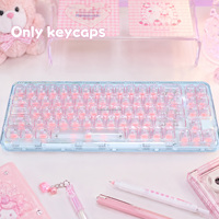 Lot de touches de clavier transparentes MCA en cristal coloré pour PC personnalisés, idéal pour une configuration de bureau esthétique ou comme cadeau