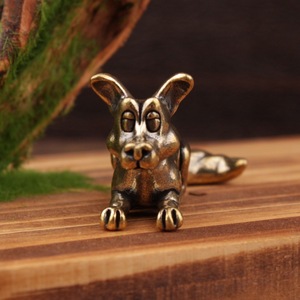 Figurine de chien en laiton, animal du zodiaque, objet décoratif artisanal, style vintage, décoration d'intérieur - Product Image 4