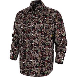 FR Camisas Impreso Retardante de fuego Trabajo Top Popular Paisley Ligero Perla Snaps Resistente al fuego NFPA2112 CAT2 100% Algodón - Product Image 1