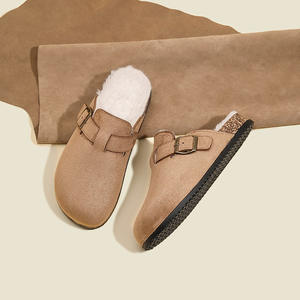 Pantuflas de gamuza suave de alta gama, aptas para uso en interiores y exteriores, pantuflas de invierno para mujer, cómodas y afelpadas, con función antideslizante. - Product Image 2