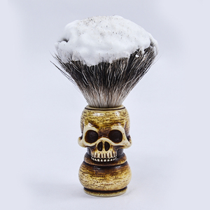 <span class=keywords><strong>Pennello</strong></span> da <span class=keywords><strong>Barba</strong></span> Professionale con Manico in Resina e Pelo di <span class=keywords><strong>Tasso</strong></span>, Set con Ciotola per Rasatura - Product Image 2