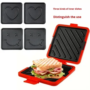 Silicone Square Sandwich With Three Replacement Baking Trays for Toast Breakfast Quick Cooking Grill Microwave - Product Image 3