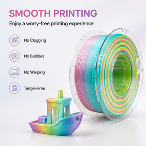 Filament d'imprimante 3D PLA-Silk Rainbow haute précision, dégradé multicolore brillant et soyeux pour imprimantes 3D FDM - Product Image 6