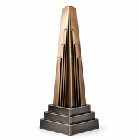 Trophée en métal Wicket avec design pyramidal en spirale bronze, gravé, récompense sportive personnalisée pour les cadeaux de salon professionnel