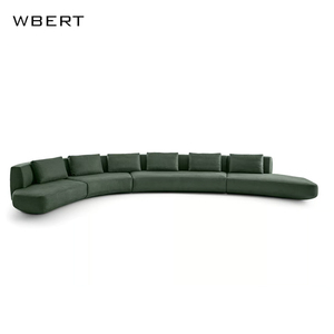 Canapé arc moderne de luxe nordique WBERT grand tissu de technologie d'appartement pour salon hôtel Club-nouvel ensemble de combinaison rouge net - Product Image 3