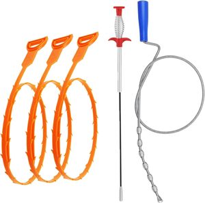 5 trong 1 bồn rửa rắn Cleaner cống Auger tóc Catcher bồn rửa nạo vét cống làm tắc nghẽn ống Remover làm sạch bàn chải - Product Image 1