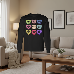 Camiseta de manga larga Naughty Heart Candy Daddy Spank Me con humor para adultos para parejas - Product Image 3