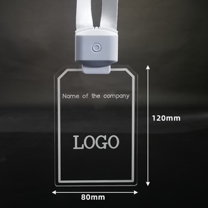 Badge lumineux en acrylique tendance, collier lumineux clignotant, porte-badge d'identification, étiquette nominative, badge LED, cordon lumineux - Product Image 6