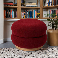 Chaise de loisirs moderne pouf en forme de champignon texturé rouge élégant pour salle à manger chambre bureau à domicile amélioration de la décoration du salon