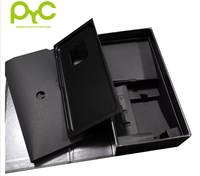 Boîte d'emballage en papier kraft noir avec logo personnalisé, prix direct d'usine, étui pour téléphone portable, accessoires de téléphone