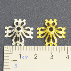 Hubu, venta al por mayor, accesorios de joyería Diy, soporte de flores, de 18mm copa de vino de cuatro hojas, 8 estambres altos de centro de flores de la mañana - Product Image 4