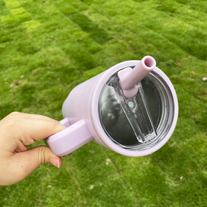 40 oz rò rỉ bằng chứng lật rơm Tumbler bán buôn số lượng lớn nhiệt cup thép không gỉ cà phê Mug Tumbler với xử lý cho cắm trại - Product Image 3