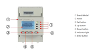 Compteur d'énergie CC sur rail DIN Acrel DJSF1352-RN, entrée CC 0-1000V, Modbus-RTU, précision classe 0.5 pour tour de télécommunication/chargeur de VE