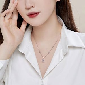 Collier pendentif Dylam en argent sterling 925 avec zircone 8A rose clair en forme de goutte de diamant pour mariage et soirée - Product Image 6