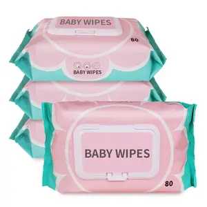 Naturally Sensitive Skin Wholesale Baby Wipes Aloe Vera Chamomile Essence Biodegradable Wipe 80PCS Organic Baby Gentle Wet Wipes