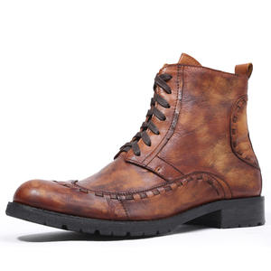 Botas de trabajo impermeables personalizadas al por mayor para hombre, botas de vestir modernas para hombre, botas de cuero genuino y gamuza - Product Image 2