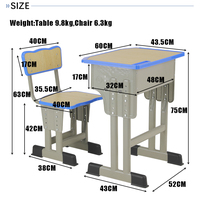Service OEM/ODM, chaises d'entraînement scolaires, design moderne, sièges confortables, ensemble table et chaise pour salle de classe, gymnase, étudiants, en acier