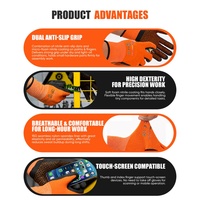 Gants de travail à haute adhérence SNELL 15G en nitrile à points, résistants à l'huile, résistants à l'abrasion, compatibles avec les écrans tactiles, pour l'agriculture et le jardinage
