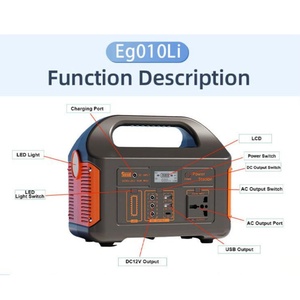 Estación de Energía Portátil de Onda Sinusoidal Pura de 500W para Camping al Aire Libre, Suministro de Supervivencia, Simulación para Situaciones de Emergencia DT-Eg010Li, Diseño Compacto - Product Image 2