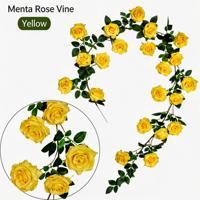Guirlande de fleurs artificielles en soie rose pastel, motif vigne de roses, pour décoration murale ou arche de fleuriste