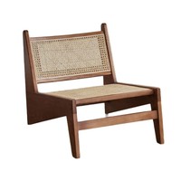 Chaise longue en rotin véritable français avec coussin-Style côtier pour balcon et villa