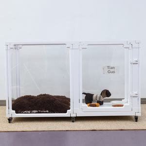 Orta ve Küçük Boy Köpekler İçin Şeffaf Köpek Çiti ve Kafesi, Özelleştirilebilir Yükseklik, Tek Parça Kapı Panelleri, ABS PET Malzeme, İç Mekan Kullanımı - Product Image 2