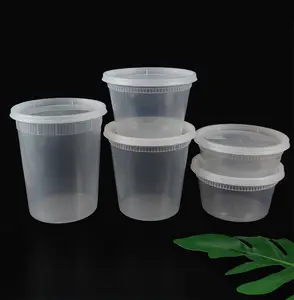 Restaurant Food Catering Microwave Disposable Deli Bowl Plastic Takeaway Hot Soup Container With Lids