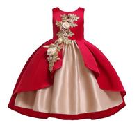 Robe de fête d'anniversaire pour fille de 8 ans, D0038, robe de princesse formelle d'été à fleurs avec nœud, dernier design