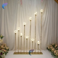 Lámpara de pie decorativa cuadrada de hierro dorado para escenario de bodas, guía de camino y decoración festiva para iluminación de bodas