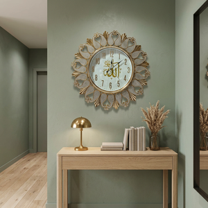 Sunburst Metal Wall <b>Clock</b> Quartz Analog Antique Style Hanging Corridor Decor - Product Image 5