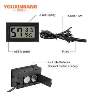 FY-12 Mini Conveniente Digital LCD Termômetro Sensor Higrômetro Medidor Geladeira Aquário Monitoramento Display Detector de Umidade - Product Image 4