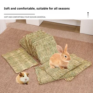 Handgewebte Stroh-Haustiergrasmatte für Kaninchen, Meerschweinchen, <span class=keywords><strong>Hamster</strong></span> & Tauben - Rechteckige Form - Product Image 3