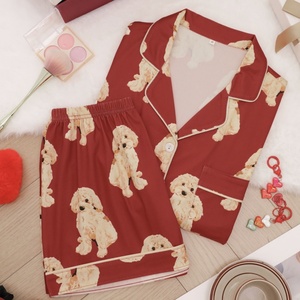 Conjunto de Ropa de Dormir de <span class=keywords><strong>Manga</strong></span> Corta con Estampado de Perro, Pijamas Divertidos para Mujer, Ropa de Dormir - Product Image 2