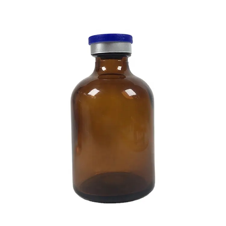 10ml 20ml 30ml 50ml 100ml amber glass injection vial for Medicine Use with rubber stopper