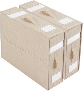 Stock Eco-Friendly Rectangle Foldable Storage <b>Bag</b> Zipper Linen Fabric <b>Bed</b> Sheet Organizer for Bedding Storage 35L Capacity - Product Image 1