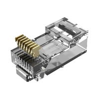Prix usine RJ45 CAT6 prise en cristal matériel PC haute vitesse 8P8C connecteur de câble réseau à une rangée pour PC trou traversant