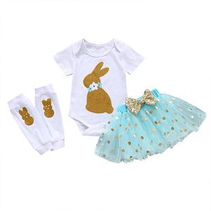 Vente en gros de combinaisons en coton pour enfants, vêtements pour bébés, ensembles de vêtements pour filles en 3 pièces, provenant d'un fabricant chinois - Product Image 2