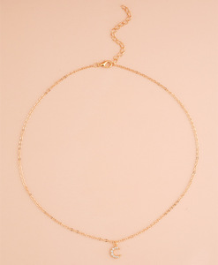 Strass in oro 18 carati ti amo fino alla luna e indietro collana di gioielli regalo per amante ragazza amica mezzaluna collana - Product Image 6