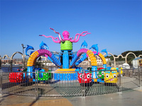 Manège de parc d'attractions à thème, attraction de fête foraine, grand manège rotatif en forme de pieuvre, manège de carnaval, intérieur/extérieur, LED multicolores
