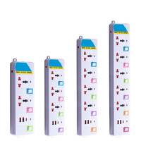 Regleta de Enchufes Industrial de Latón IP44 con Logotipo Personalizado, 3 Tomas de Corriente, 2 Puertos USB, 1 Puerto Tipo C, Interruptores Individuales de Color, 10A