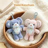 Porte-clés en peluche motif floral Mini Souris, figurine mignonne, pendentif de sac, jouet, ornement suspendu, lapin Maiyou en polyester, unisexe