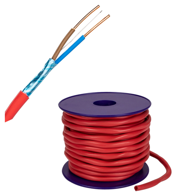 1000ft FPLR Resistant Shielded Fire Alarm Cable Red 2core 2 X 16AWG 18AWG 14AWG 300/300V Compliant VW-1 Flame Test for Systems
