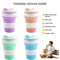 Bouteille d'eau pliable en silicone de 350 ml, personnalisable avec logo, rétractable, idéale pour le sport et les voyages, best-seller