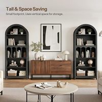 Meuble de rangement moderne et écologique en bois durable avec tiroirs, portes en rotin et étagères réglables, grand et spacieux pour salon