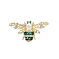 XILIANGFEIZI Nouvelle conception exquise Broche abeille en perle d'eau douce de haute qualité Corsage élégant en zircon