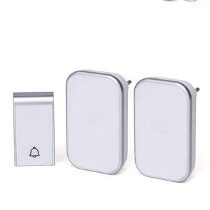 Timbre sans fil numérique, blanc et argenté, installation facile, alertes sonores ; idéal pour améliorer la communication au bureau. - Product Image 1